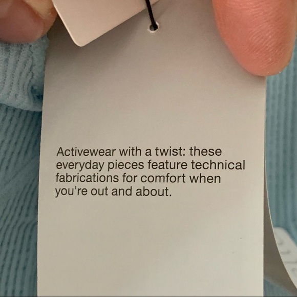 NWT ZELLA Orydalis Stretchy Seamless Short Sleeve Top Blue Workout Athletic SM - Picture 15 of 16